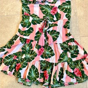 New with Tags Lovers and Friends one shoulder Amity Mini Dress. Pink & Green